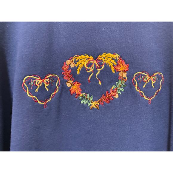 Vintage M & C Sportswear fall leaves heart  Crewneck Sweatshirt Womens 3XL - Picture 2 of 5
